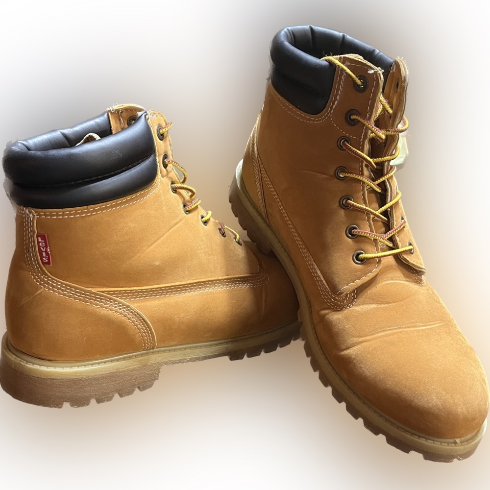 Levi’s tan suede boots , gently worn. Size 13 men’s looks like Timberland boots
